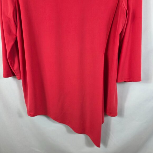 Chico's Size 2 Ultimate Tee Women's Size Large Dark Pink Asymmetrical Hem - Picture 4 of 12